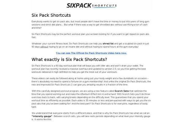 sixpackshortcuts.org site used Thesis_182