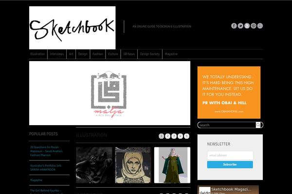 Sketchbook theme site design template sample