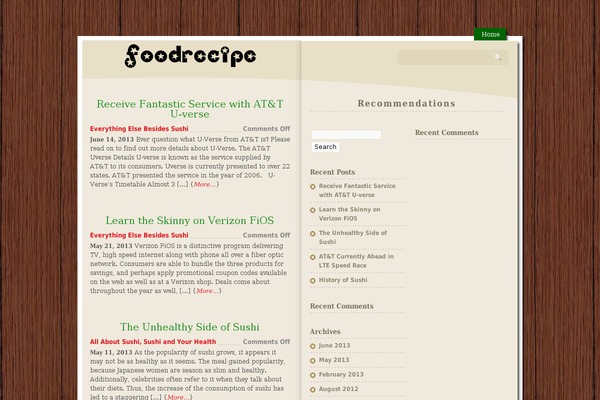 skinnysushi.com site used Food Recipe