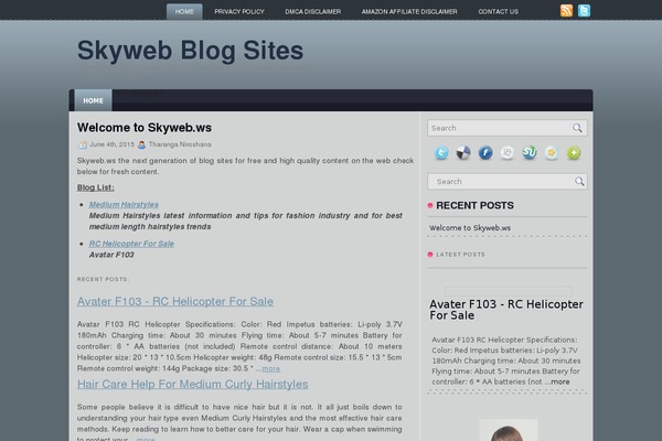 Helios theme site design template sample