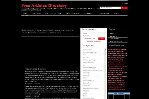 Article Directory theme site design template sample