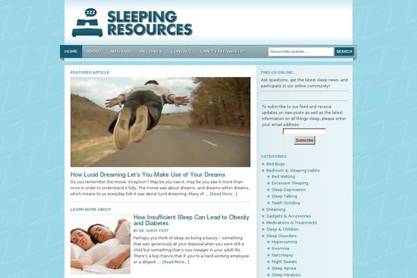 sleepingresources.com site used Social Eyes