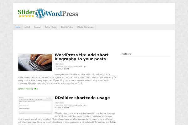 sliderwordpress.com site used Sliders