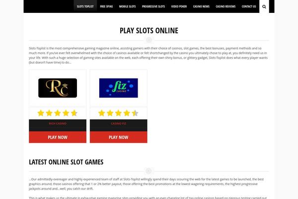 Wpcasino theme site design template sample