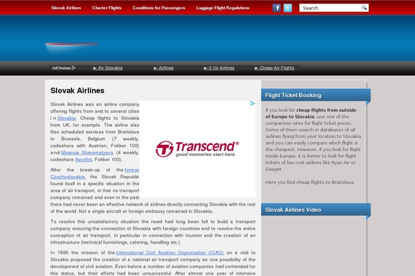slovakairlines.sk site used Airlines