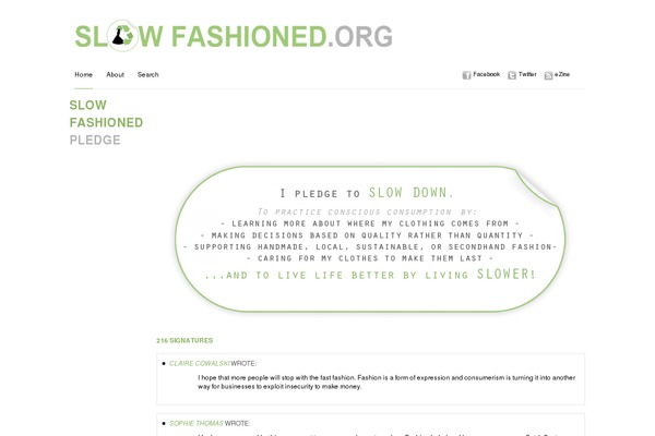 slowfashioned.org site used Imbalance