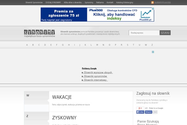 slownik-synonimow.eu site used Bimber8