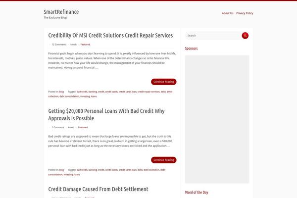 Radius theme site design template sample