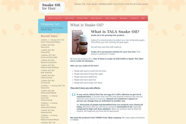 snakeoilforhair.com site used Crafty Cart