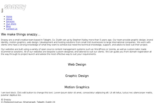Snazzy theme site design template sample