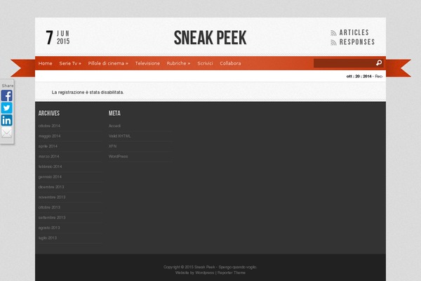 Reporter theme site design template sample