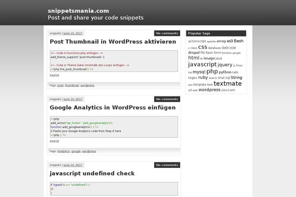 Site using Qoate-simple-code-snippets plugin