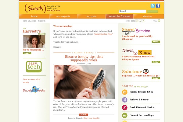 snoety.com site used Secrets