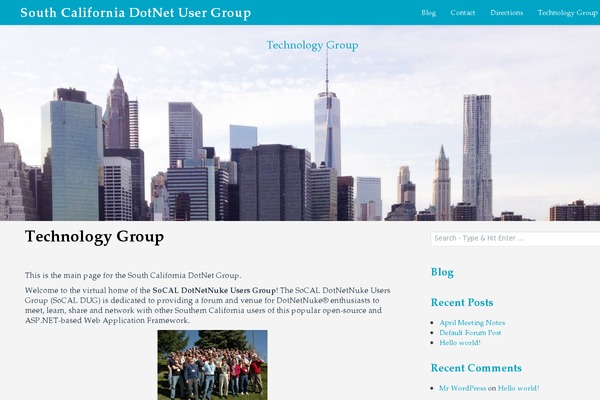 socaldug.org site used Twenty Seventeen