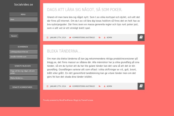 socialvideo.se site used Blogly Lite