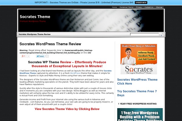 Socrates theme site design template sample