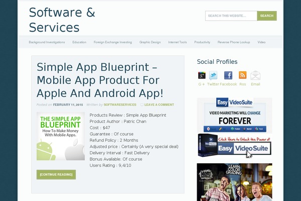Focus theme site design template sample
