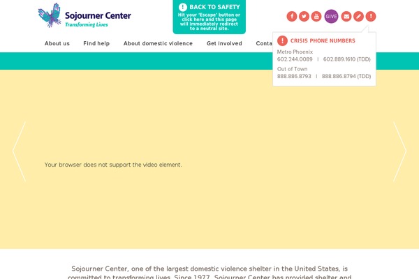 sojournercenter.org site used Sojourner