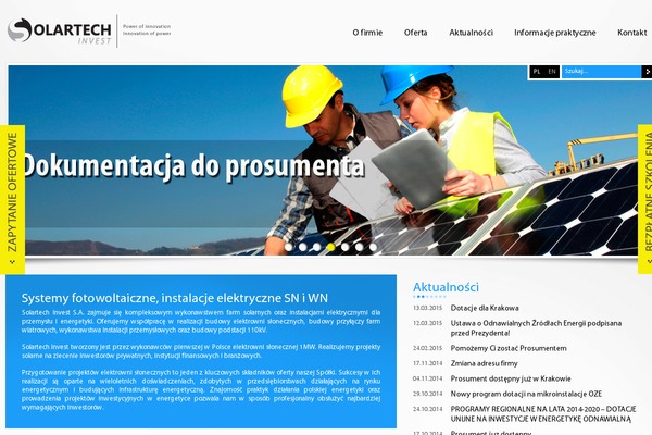 solartechinvest.pl site used Solartech