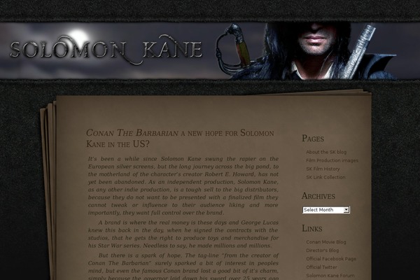 solomon-kane.com site used Solomon