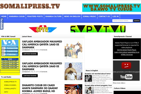 somalipress.tv site used Wp Clear321
