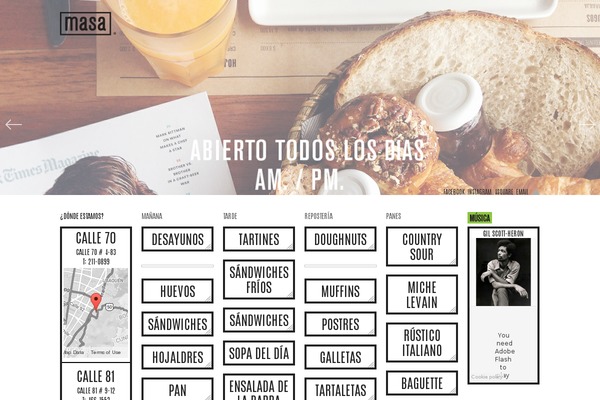 Masa theme site design template sample