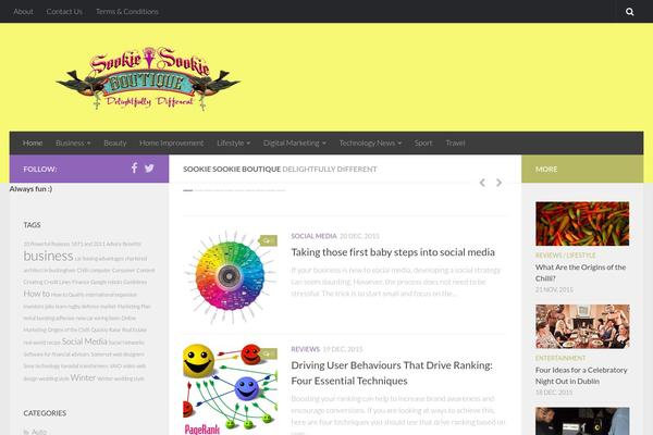 Hueman theme site design template sample