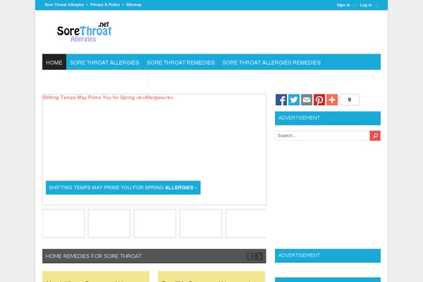 sorethroatallergies.net site used Blogster