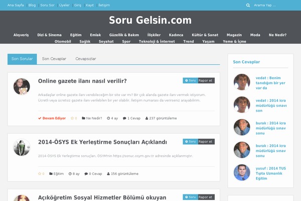 sorugelsin.com site used Ask-Me