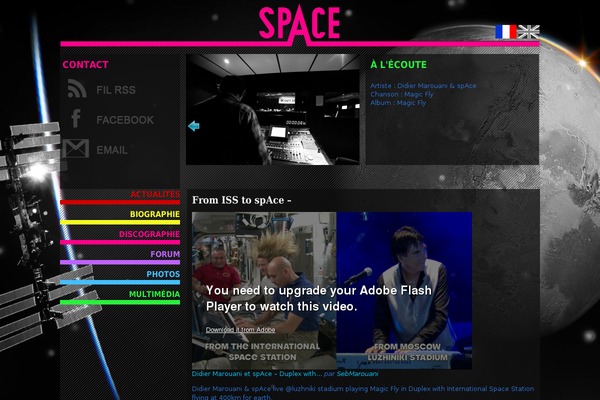 space theme site design template sample
