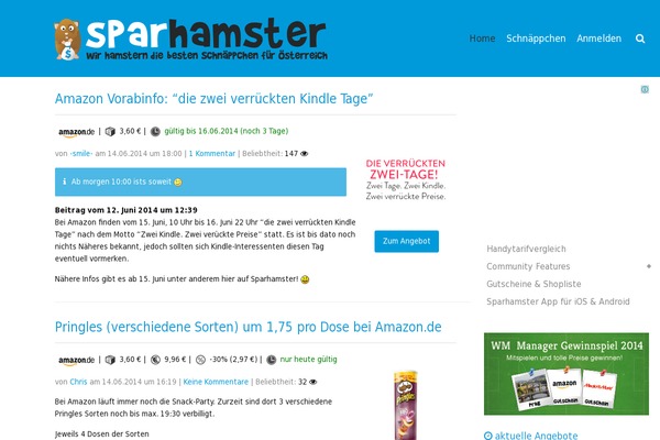 sparhamster.at site used Yootheme