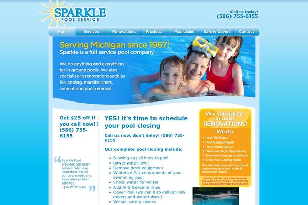 sparkleswimmingpools.com site used Sparkle