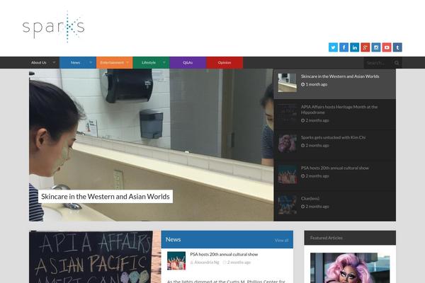 Sparks theme site design template sample