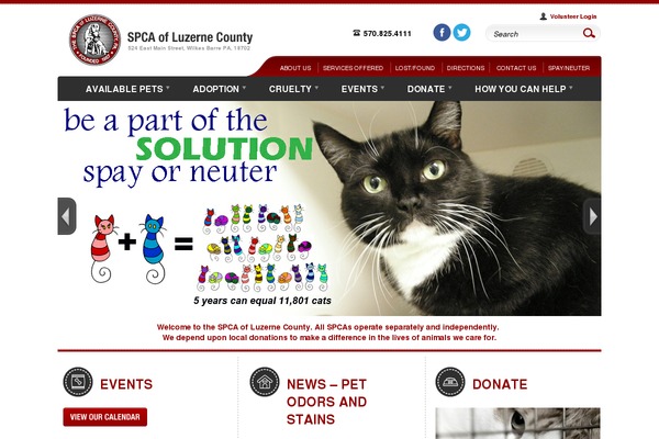 spcaluzernecounty.org site used Spca