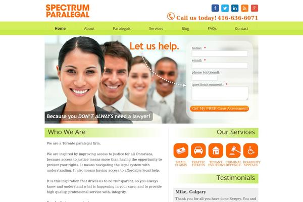 Spectrum theme site design template sample