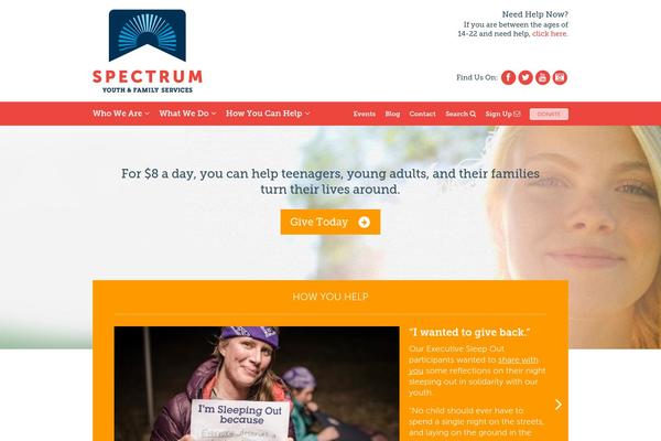 Spectrum theme site design template sample