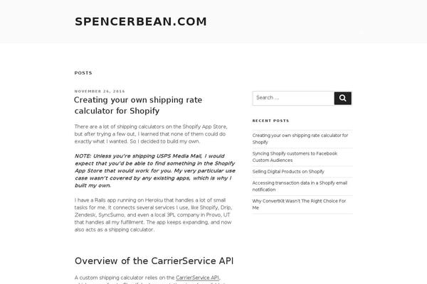 spencerbean.com site used Spectra One