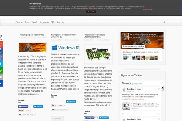 Site using Asesor de Cookies para normativa española plugin
