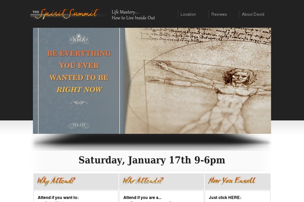spiritsummit.com site used Display