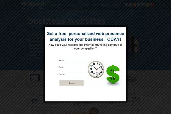 Site using Easy Modal plugin