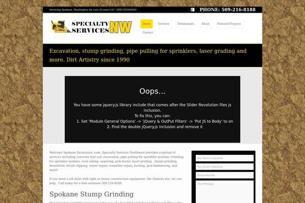 spokaneexcavation.com site used Excavation