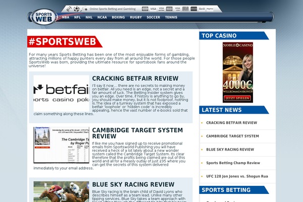sports-web.com site used Sportsweb