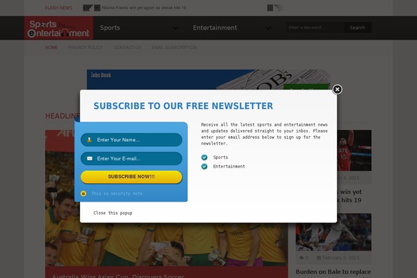 Reporter theme site design template sample