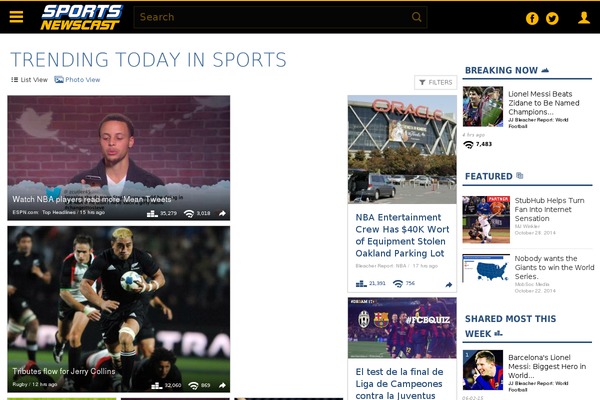 sportsnewscast.com site used Mobsoc-media-grid