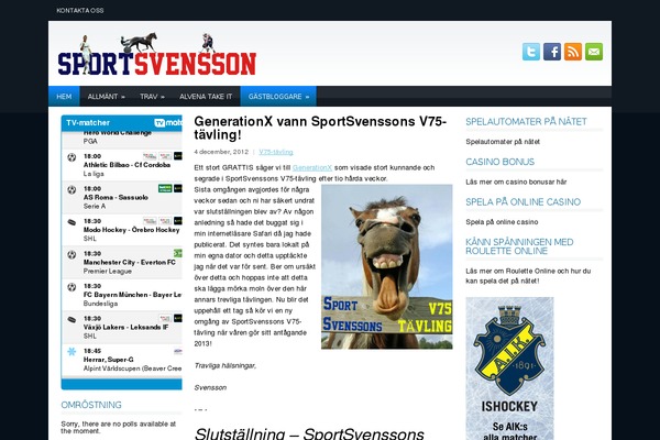 sportsvensson.se site used Sparc