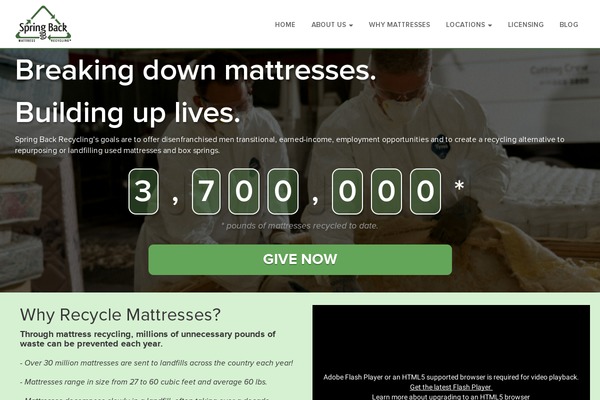 springbackrecycling.com site used Springback