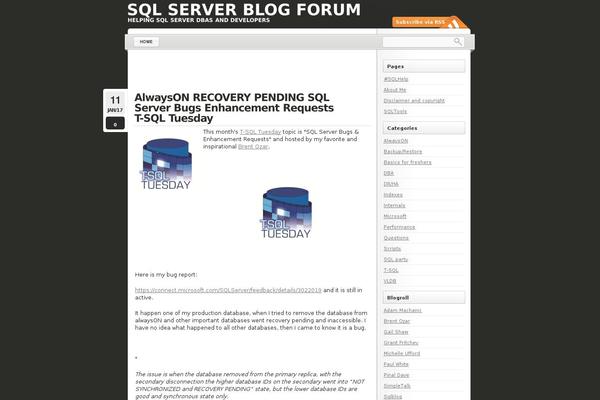 sqlserverblogforum.com site used Savona Blog