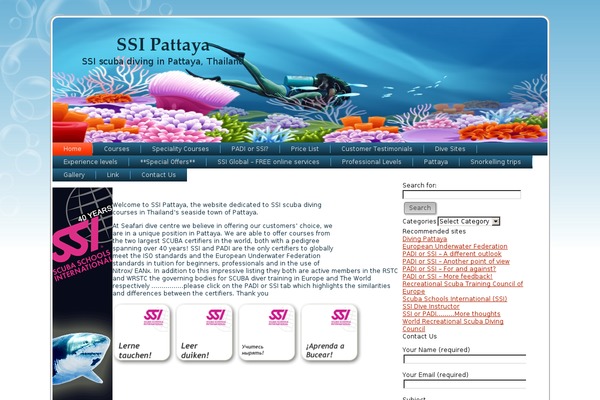 scubadiving theme websites examples