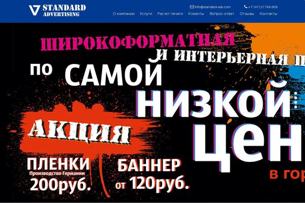 Standard theme site design template sample