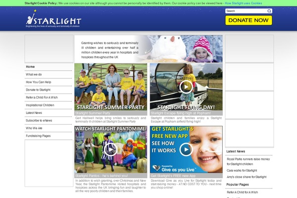 Starlight theme site design template sample